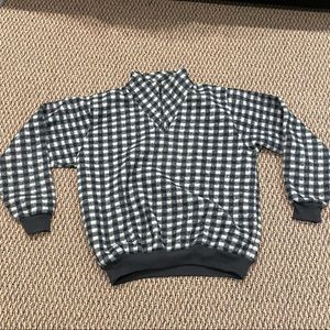 Badge Black and white  Checkered Sherpa Fleece Jacket